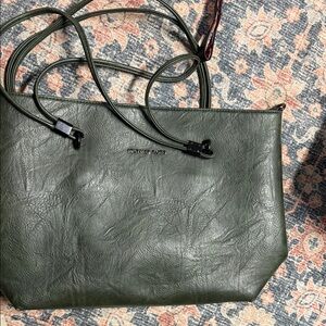 Michael Kors Dark Olive Green Leather Tote